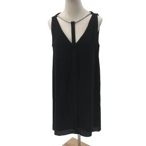BCBGMaxAzria Black V-Neck Sleeveless Choker Mini Dress Size S Women's
